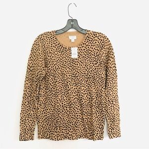 NEW J. Crew Factory Cheetah Teddie Sweater Size XS